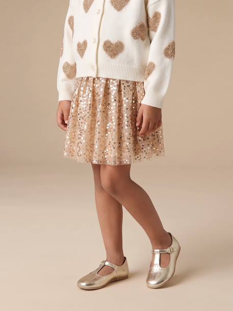 Jupe fille à sequins doré - vertbaudet enfant 