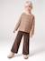Pantalon fille large en velours anthracite+chocolat+kaki+marron+mauve+prune+rose - vertbaudet enfant 