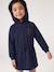Robe courte à capuche fille gris chiné+marine+vert - vertbaudet enfant 