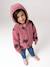 Sherpa vest met capuchon en bloemenprint voor meisjes ecru+vanille+zachtpaars - vertbaudet enfant 