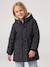 Romantische parka met capuchon voor meisjes antraciet+groen - vertbaudet enfant 