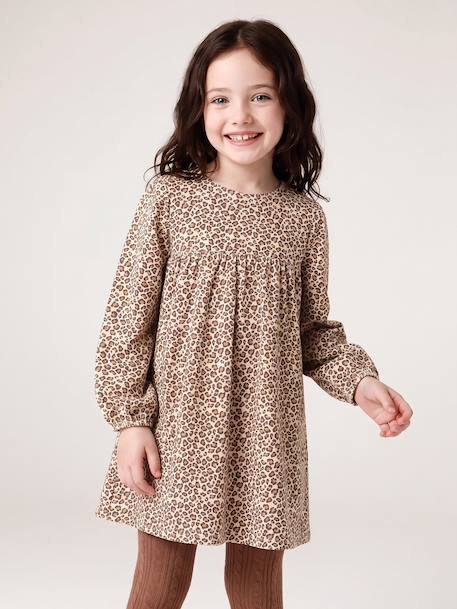 Robe manches longues fille écru+marine - vertbaudet enfant 