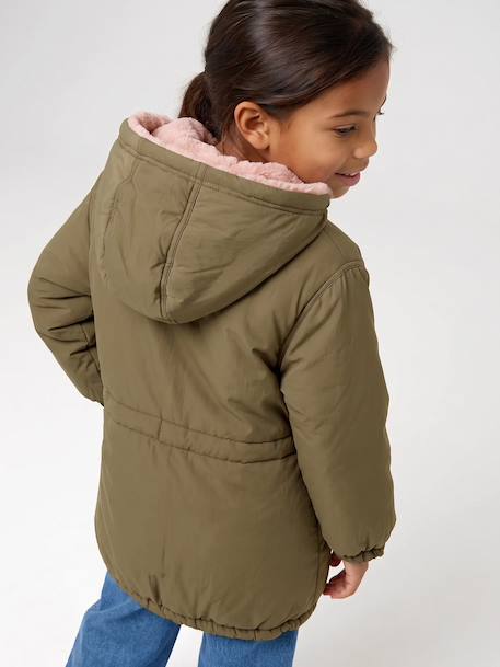 Parka réversible enfant fille kaki+marine - vertbaudet enfant 