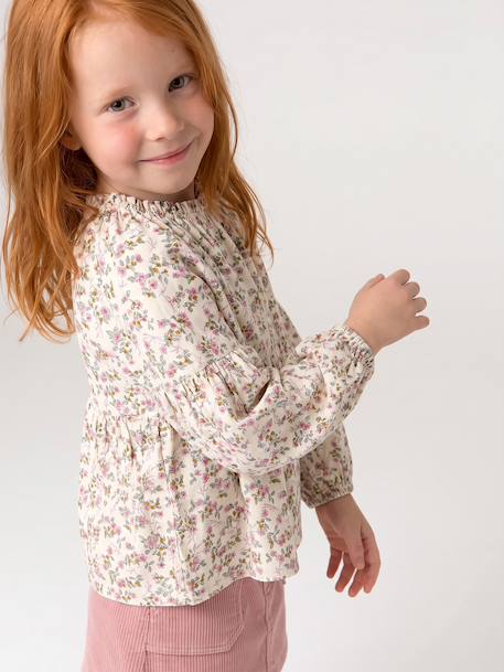 Blouse fille anthracite+vanille - vertbaudet enfant 