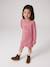 Basics fleece meisjesjurk ecru+saliegroen+zachtpaars - vertbaudet enfant 