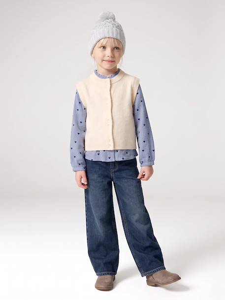 Gilet sans manches fille boutonné devant lilas+vanille - vertbaudet enfant 