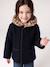 Meisjesjas met capuchon kameel+marineblauw - vertbaudet enfant 