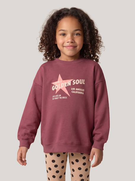 Sweatshirt en legging set meisje donkerpaars - vertbaudet enfant 