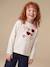T-shirt fille animation coeur fille manches longues blanc+blush+écru+vert - vertbaudet enfant 