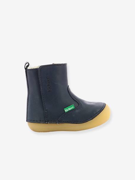 Boots fourrées cuir bébé garçon Socool Cho 1ers pas marine - vertbaudet enfant 