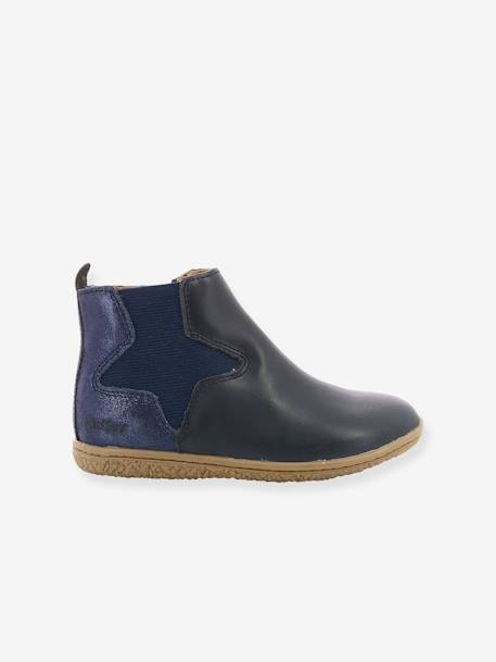 Meisjeslaarsjes Vermillon KICKERS® gelakt zwart+metallic marineblauw - vertbaudet enfant 