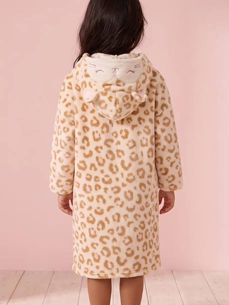 Fleece dekenponcho voor meisjes ecru - vertbaudet enfant 