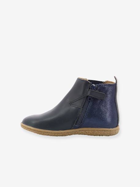 Boots fille Vermillon marine métallisé+noir vernis - vertbaudet enfant 