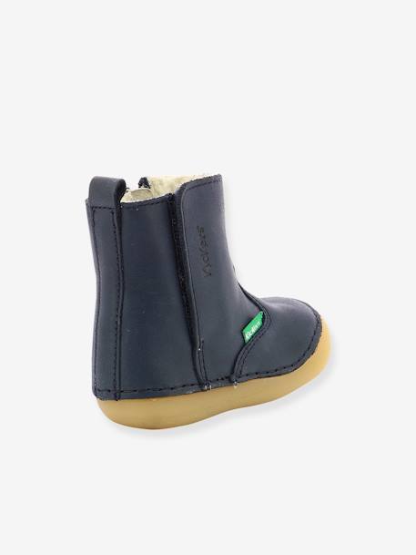 Boots fourrées cuir bébé garçon Socool Cho 1ers pas marine - vertbaudet enfant 