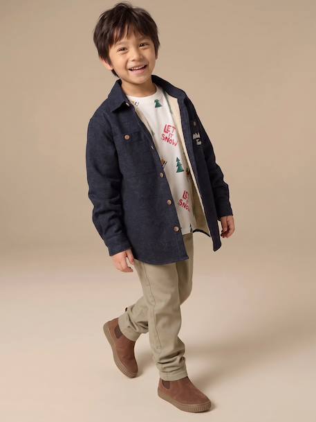 Chemise garçon manches longues gris chiné - vertbaudet enfant 