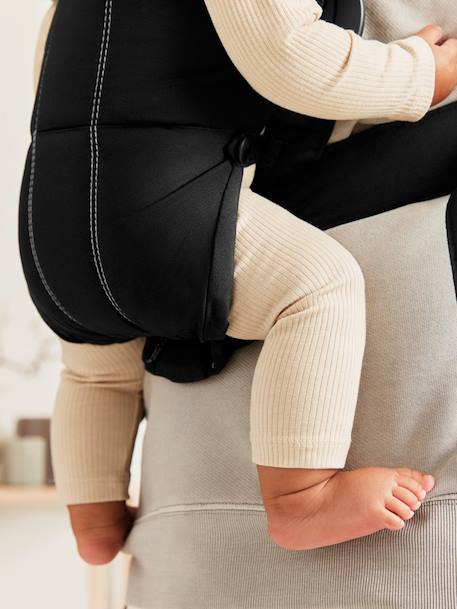 Porte-bébé Mini tissé BABYBJÖRN beige+noir - vertbaudet enfant 