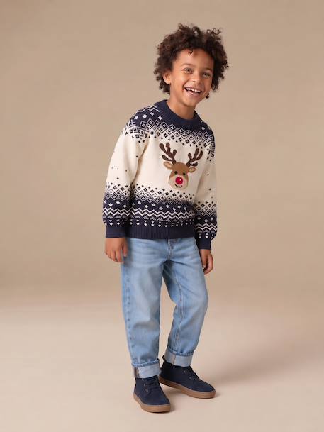 Pull de Noël mixte marine - vertbaudet enfant 