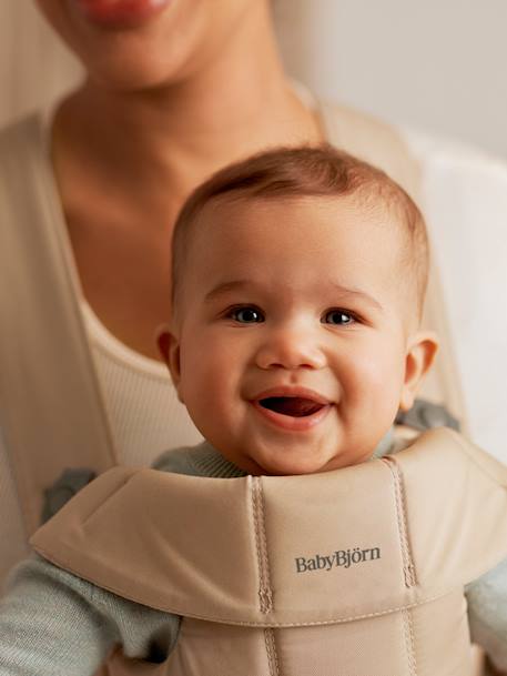 Geweven babydrager Mini BABYBJÖRN beige+zwart - vertbaudet enfant 