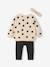 Ensemble bébé fille 3 pièces sweat + legging + bandeau personnalisable anthracite+beige poudré+marine - vertbaudet enfant 
