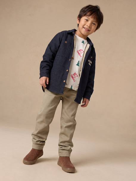 Eenvoudig aan te trekken jongensbroek met rechte pasvorm beige+middenblauw+nachtblauw+saliegroen+terracotta - vertbaudet enfant 