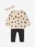 Ensemble bébé fille 3 pièces sweat + legging + bandeau personnalisable anthracite+beige poudré+marine - vertbaudet enfant 
