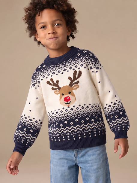 Pull de Noël mixte marine - vertbaudet enfant 