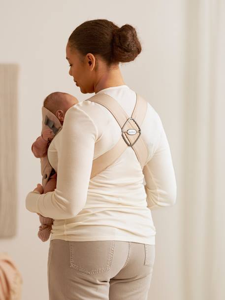 Porte-bébé Mini tissé BABYBJÖRN beige+noir - vertbaudet enfant 