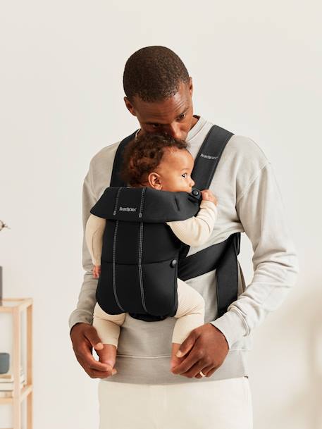 Porte-bébé Mini tissé BABYBJÖRN beige+noir - vertbaudet enfant 
