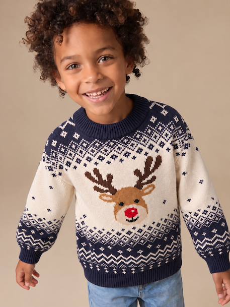 Pull de Noël mixte marine - vertbaudet enfant 
