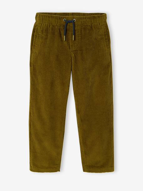 Pantalon large garçon cappuccino+lichen - vertbaudet enfant 