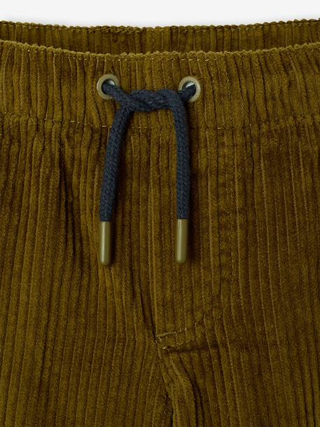 Wijde ribfluwelen broek jongen cappuccino+korstmos - vertbaudet enfant 