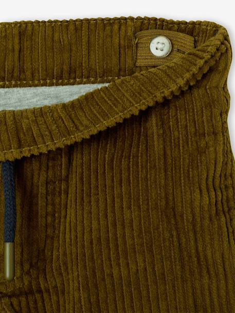 Wijde ribfluwelen broek jongen cappuccino+korstmos - vertbaudet enfant 