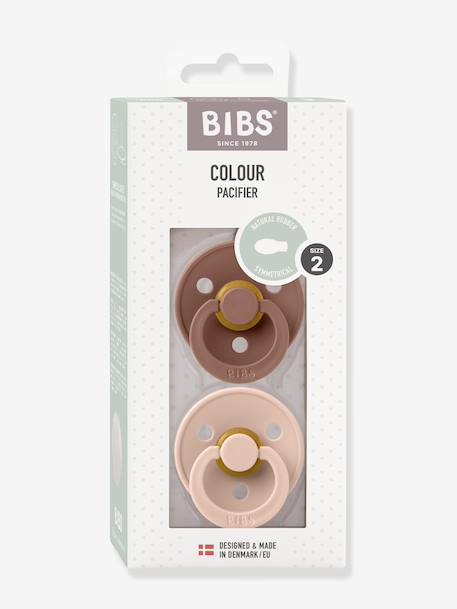Set van 2 BIBS Colour-fopspenen, maat 2 van 6 tot 18 maanden beige+terracotta - vertbaudet enfant 