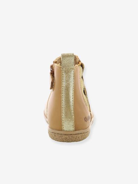 Laarsjes Vetudi KICKERS® voor meisjes camel goud+metallic marineblauw - vertbaudet enfant 