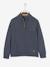 jongensvest met ritssluiting en opstaande kraag Blauw chiné+Ecru geschineerd - BROSS B 029+gemêleerd groen - vertbaudet enfant 