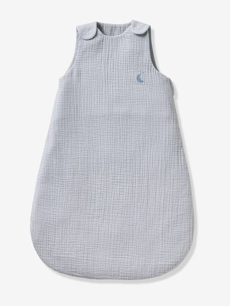Gigoteuse été sans doublure en gaze de coton Bio*, personnalisable bleu grisé+corail - vertbaudet enfant 