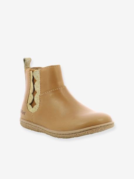 Laarsjes Vetudi KICKERS® voor meisjes camel goud+metallic marineblauw - vertbaudet enfant 