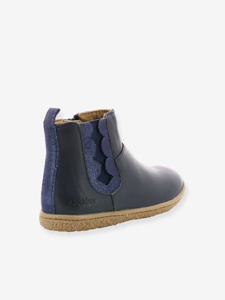 Laarsjes Vetudi KICKERS® voor meisjes camel goud+metallic marineblauw - vertbaudet enfant 