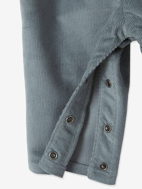 Ensemble blouse et salopette velours bébé fille bleu céleste - vertbaudet enfant 