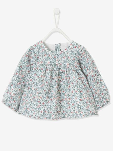Set fluwelen blouse en overall voor meisjesbaby hemelsblauw - vertbaudet enfant 
