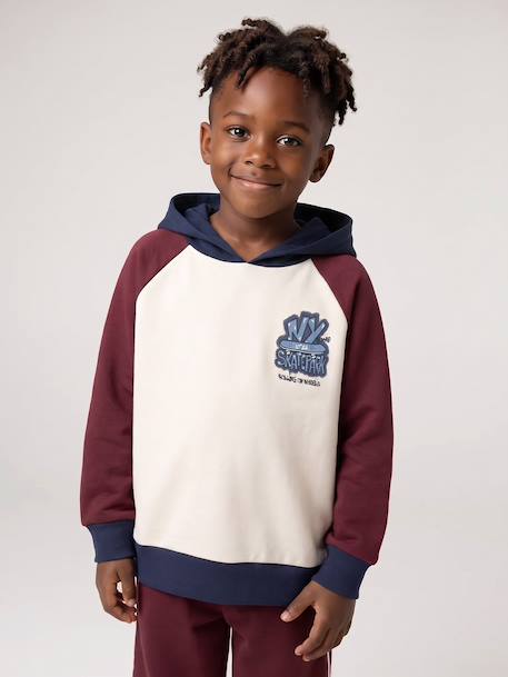 Sweat à capuche garçon bordeaux - vertbaudet enfant 