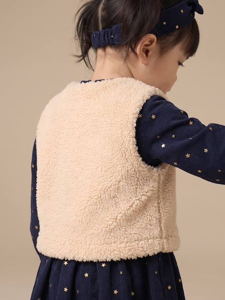 Baby meisjesoutfit jurk en vest marineblauw - vertbaudet enfant 