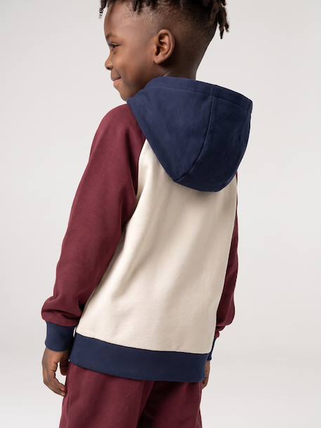 Sweat à capuche garçon bordeaux - vertbaudet enfant 