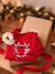 Kerstcadeauverpakking 'Renne' jacquard trui + 2 scrunchies voor meisjes ecru+lichtroze+rood - vertbaudet enfant 