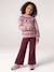 Legging fille large doublé maille polaire marine+prune - vertbaudet enfant 