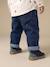 Basics denim jeans voor baby's met elastische tailleband en zakken denimgrijs+ongewassen denim - vertbaudet enfant 