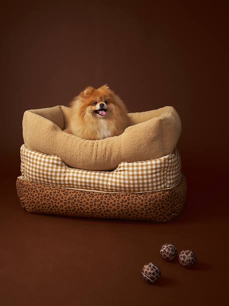 Panier matelassé pour chiens, disponible en 2 tailles argile+noisette+rayé blanc - vertbaudet enfant 