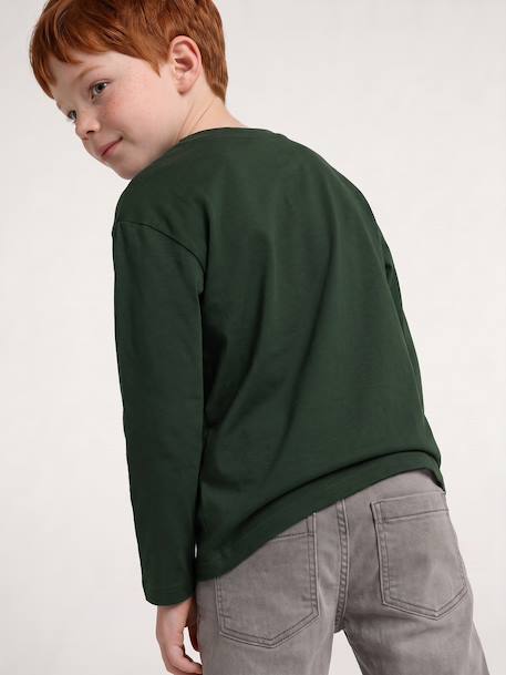 Jongensshirt met lange mouwen groen+marineblauw - vertbaudet enfant 