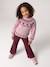 Jacquard trui met lange mouwen meisje lichtroze+saliegroen - vertbaudet enfant 