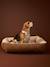 Panier matelassé en velours pour chien, disponible en 3 tailles camel+marron imprimé - vertbaudet enfant 